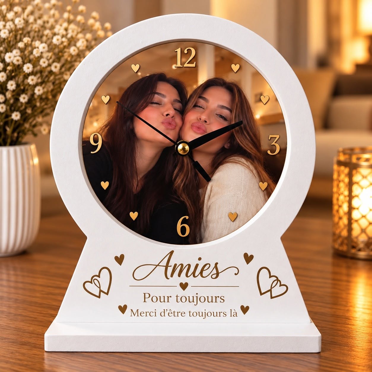 Horloge Photo Personnalisée – Mon Bonheur